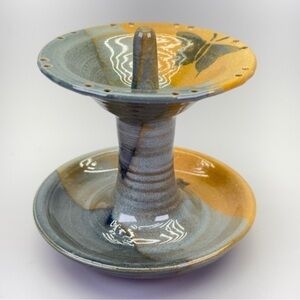 Signed Studio Art Pottery Jewelry Holder